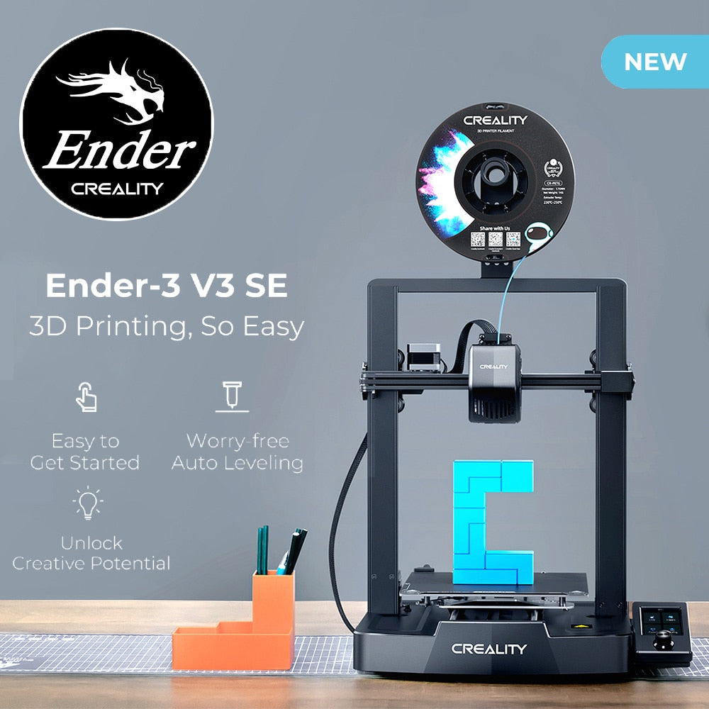 Creality 3D Ender-3 V3 SE Printer Sprite Direct Extrusion 250mm/S Faster Printing Speed Dual Z-Axis IU Display CR Touch Y Optica