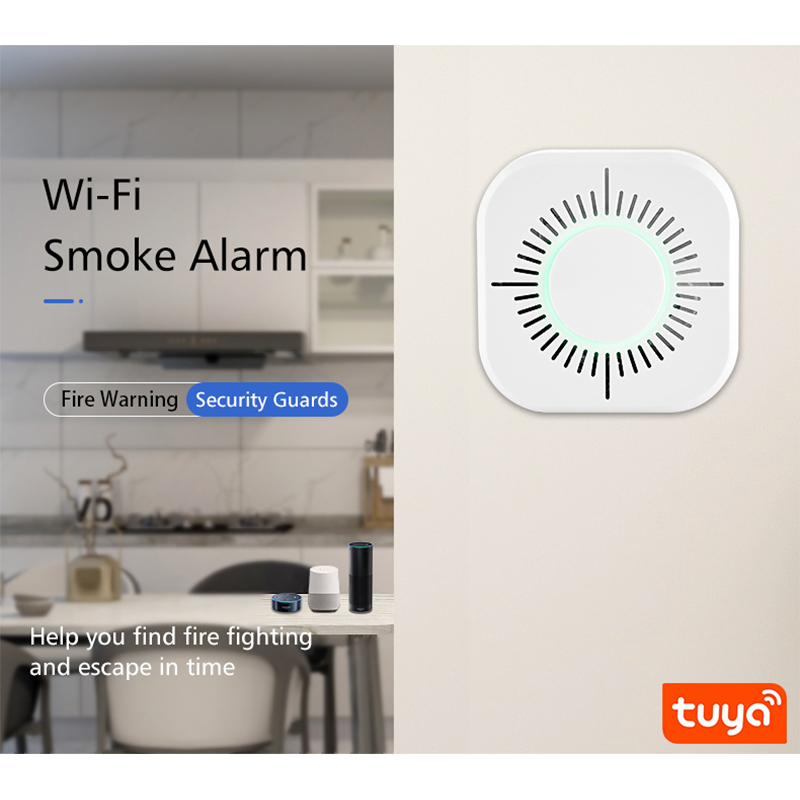TAIBOAN Tuya WiFi Smoke Alarm Wireless Smart Smoke Detector Security Protection Alarm for Home Hotel Office Remote Control