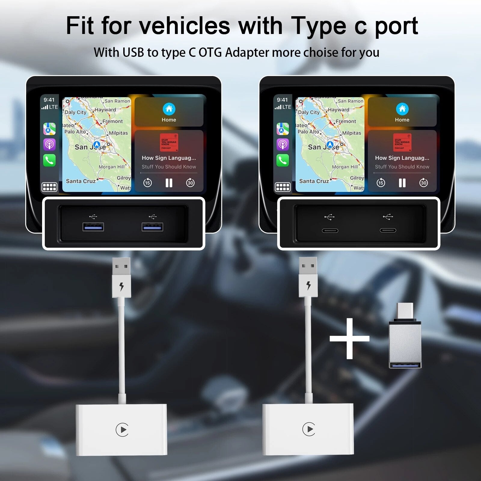 iPhone Wireless CarPlay Adapter/Dongle iPhone Wired to Wirelss Carplay Converter For OEM Factory Wired CarPlay Car
