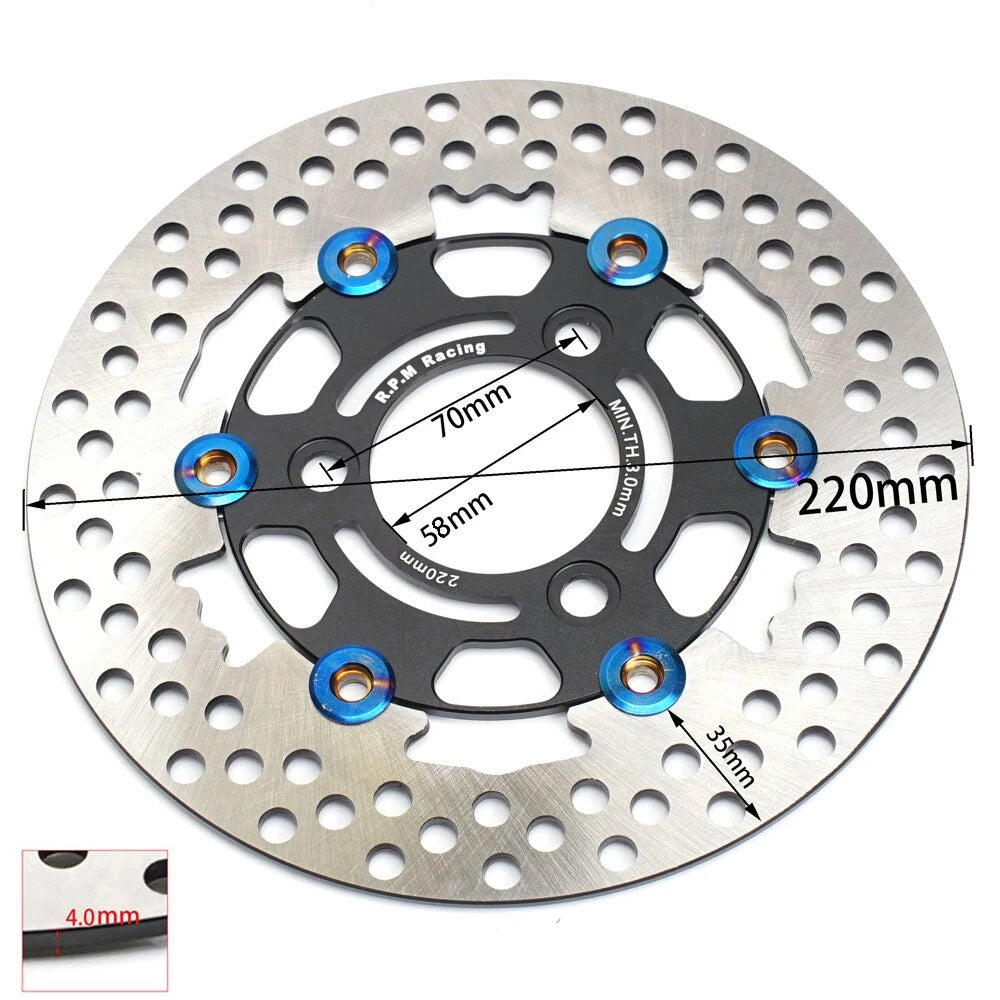 220mm Brake 70mm Disc Rotor 3 Hole Caliper Set RPM 4 piston Brake Caliper Radil mounting for Yamaha Aerox Nitro BWS JOG ebike