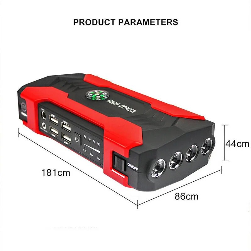 99800mAh Car Jump Starter Power Bank 200-600A Portable Charger Car Booster 12V Auto Starting Device Emergency Battery Car Start