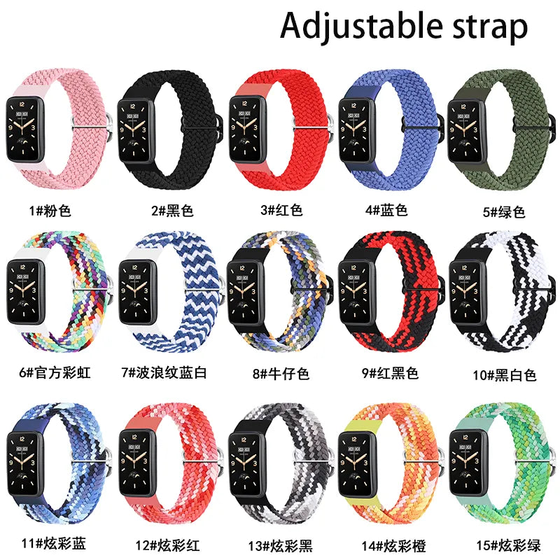 Nylon Strap For Xiaomi Mi Band 7 Pro Elastic adjustable Braided solo loop Bracelet Correa for mi band 7 pro miband 7pro Strap