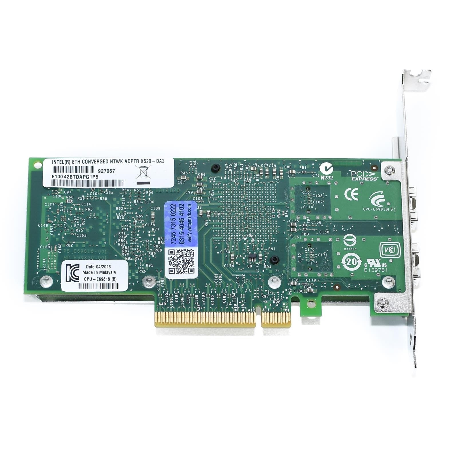 X520-DA2 10G PCI Express x8 Intel 82599ES Chip Dual Port Ethernet Network Adapter E10G42BTDA,SFP+ Not Included