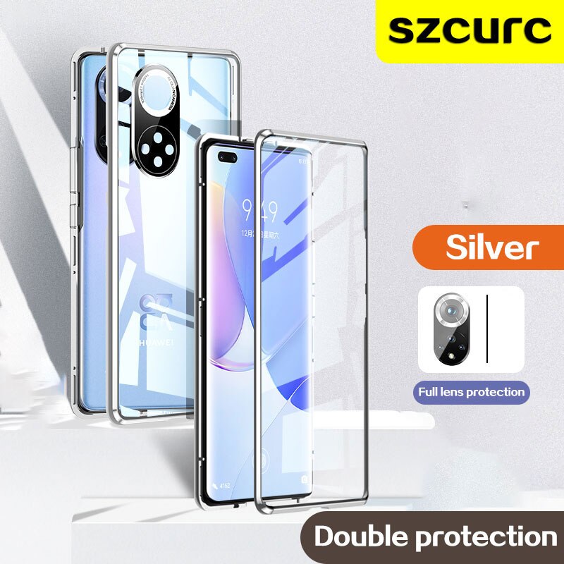 For huawei nova 9 Pro Case. NEW 360° Full Protection revent the peep Magnetic Adsorption Glass phone cover nova 10 novo 8 nove 7