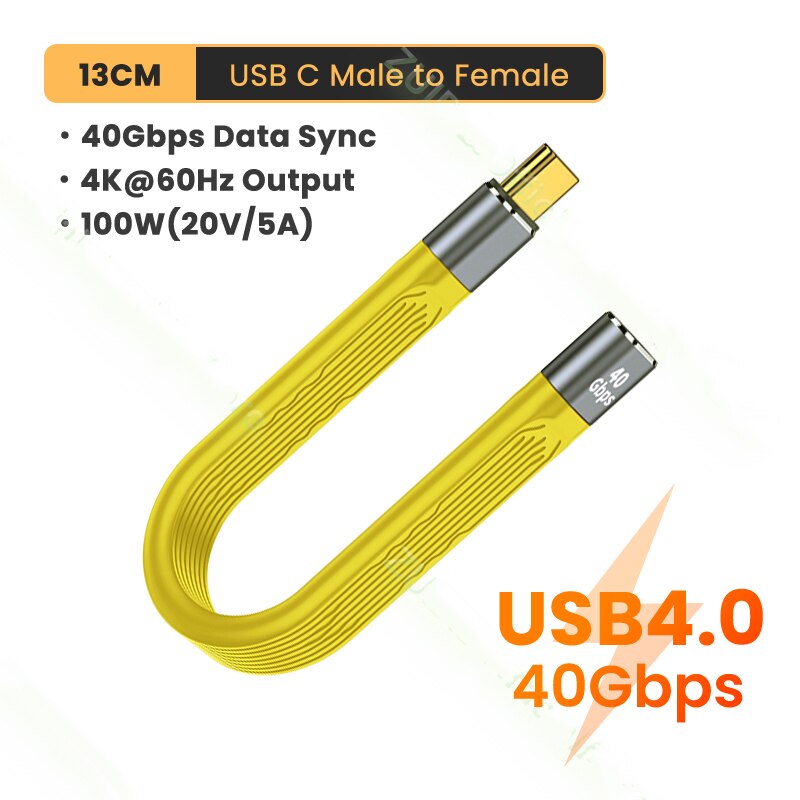 USB 4.0 Gen3 40Gbps Thunderbolt 3 Data Cable PD 100W 5A  Fast Charging USB C to Type C Cable 4K@60Hz Cable USB Tipo C Data Cabel