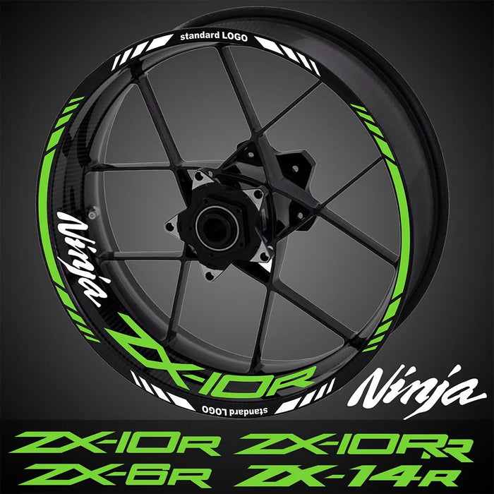 Reflective Motorcycle Wheel Sticker Hub Decal Rim Stripe Tape For Kawasaki Ninja ZX-6R ZX-10R ZX-10RR ZX-14R 2023 2022 2021 2020