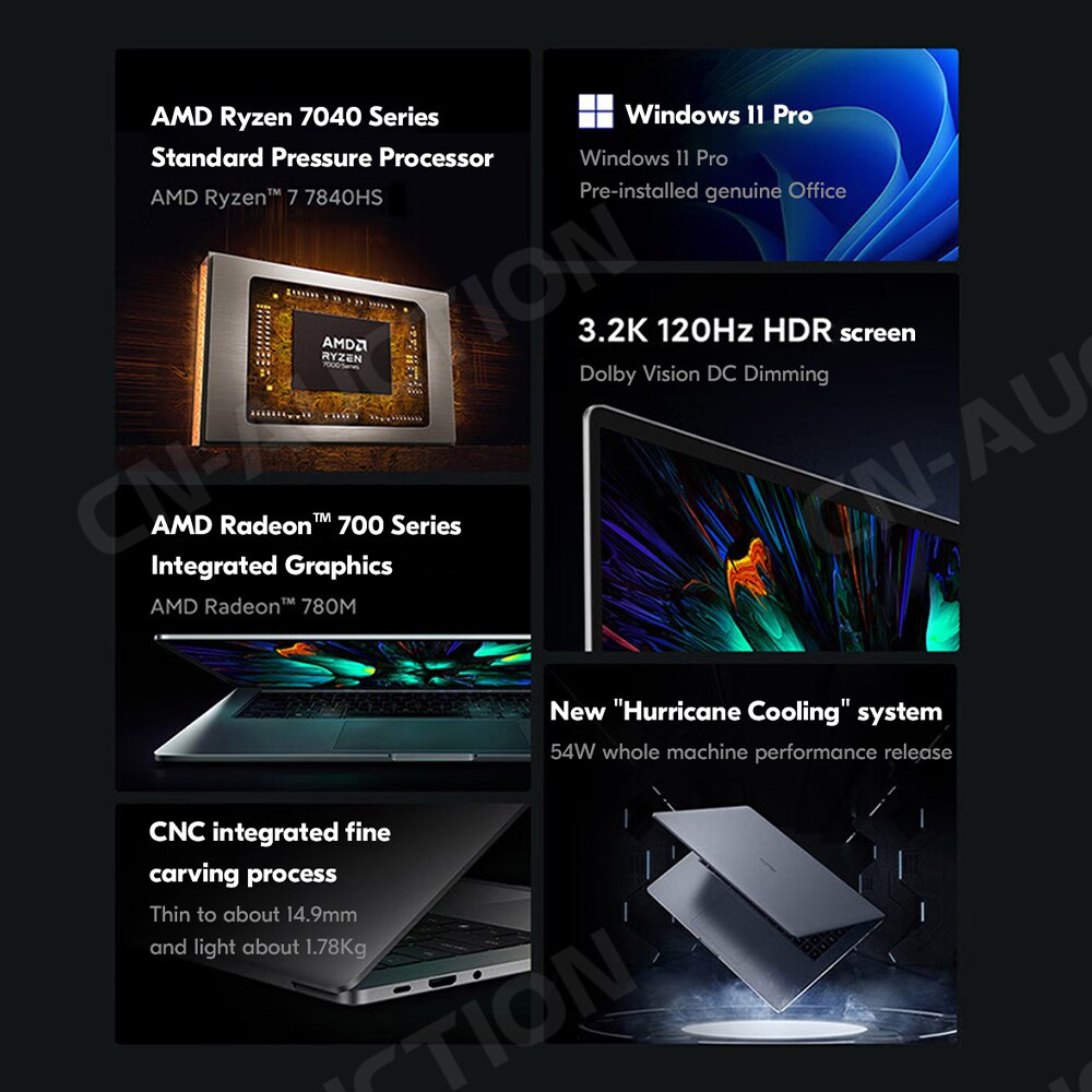 2023 Xiaomi Laptop Redmi Book Pro 15  Ryzen R5-7640HS/R7-7840HS AMD 780M/760M 16G RAM 512G/1T 15.6Inch 3.2K 120Hz  Mi Notebook