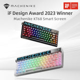Machenike KT68 Pro Mechanical Keyboard Dynamic Smart Screen Rgb Backlit Hot Swap 68 Keys Gaming Keyboard Twist switch Three Mode