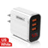 3 Ports USB Quick Charging 3.0 Wall Charger Cell Phone Fast Charging Mobile Phone Adapter with LED Digital Display for iPhone