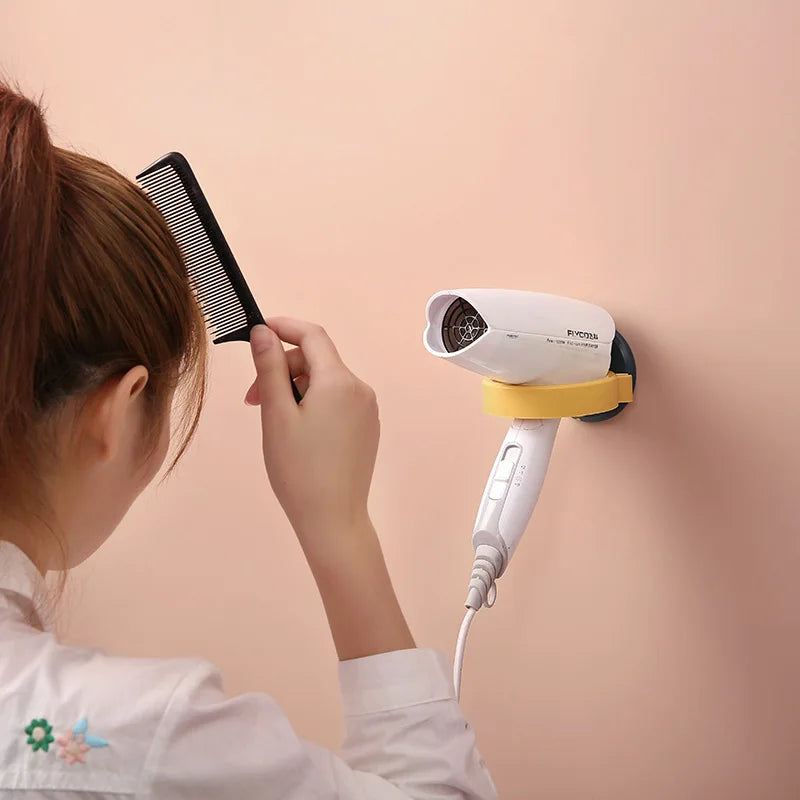 Hair Dryer Straightener Holder Wall Mounted Shelf with Strong Back Glue for Bathroom No Drilling Wire Hanger Strong Adhesive
