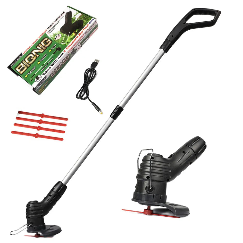 Electric Cordless Grass Trimmer Length Adjustable Rechargeable Lawn Mower Portable Mini Lawn Mower USB Charging for Garden/Lawn