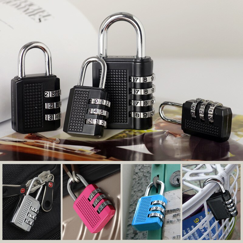 3/4 Digit Dial Combination Password Code Number Lock Padlock Safety Travel Security Lock for Luggage Backpack Suitcase Drawer