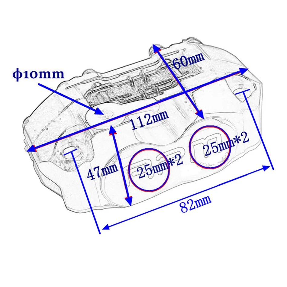 220mm Brake 70mm Disc Rotor 3 Hole Caliper Set RPM 4 piston Brake Caliper Radil mounting for Yamaha Aerox Nitro BWS JOG ebike