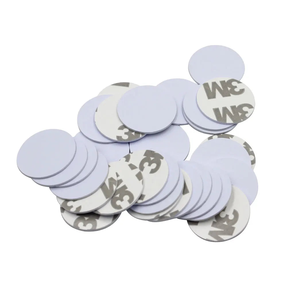 100pcs 125Khz RFID ID Round Sticker Coin Cards TK4100 Chip or 13.56Mhz M1 Key Fob Read Only Tag for Access Control loT Security