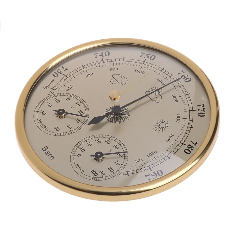 3 In 1 Wall Mounted Household Barometer Thermometer Hygrometer Weather Station Hanging Pressure hPa Gauge Air Weather Instrument
