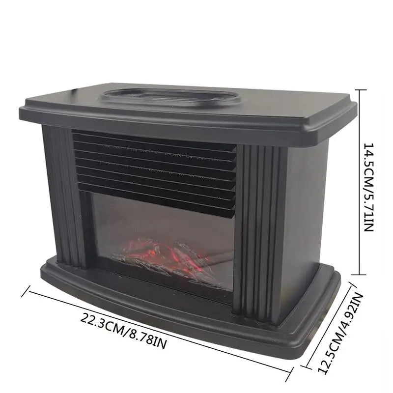 Electric Fireplace Heater Remote Control Tabletop Warmer Simulation Flame Heating Portable Mantelpiece Room Office Heating EU