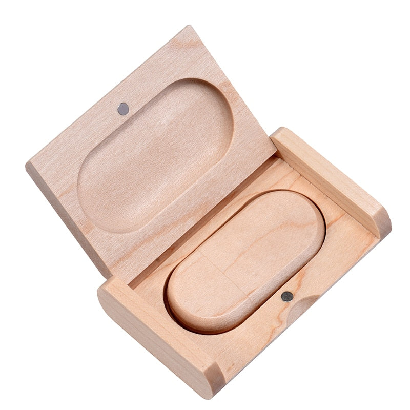 JASTER Free Custo Logo Wooden Box USB Flash Drive 128GB Personal Logo Wedding Gift Memory Stick 64GB Wood Pendrive 32GB U disk