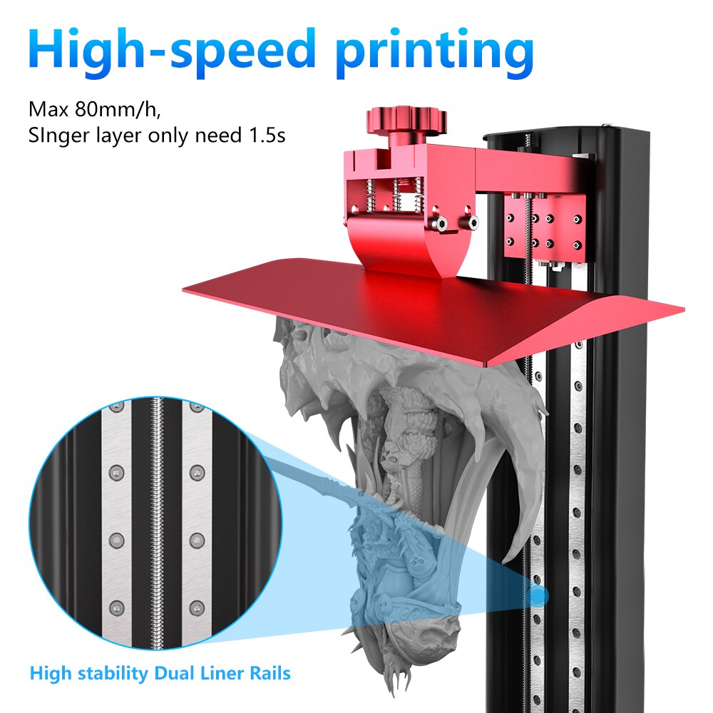 KINGROON 8K 3D Printer KP8 SLA 10.3 inches LCD High Resolution 3D Printing UV Resin Printer impressora 3d Fast Speed