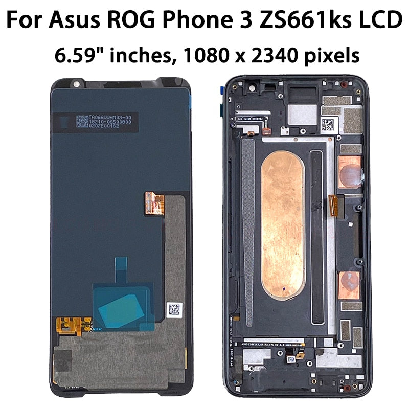 6.59"Original AMOLED For Asus ROG Phone 3 Strix ZS661KS LCD Display Screen+Touch Panel Digitizer For ASUS ROG 3 I003D I003DD