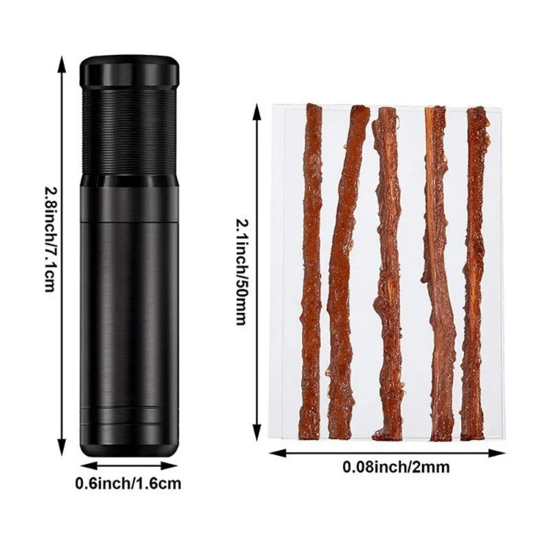 Bike Tubeless Tire Repair Kit Tyre Drill Puncture Repair tools with Rubber Stripe for Road Bike Urgent Glue Free Repair Tool