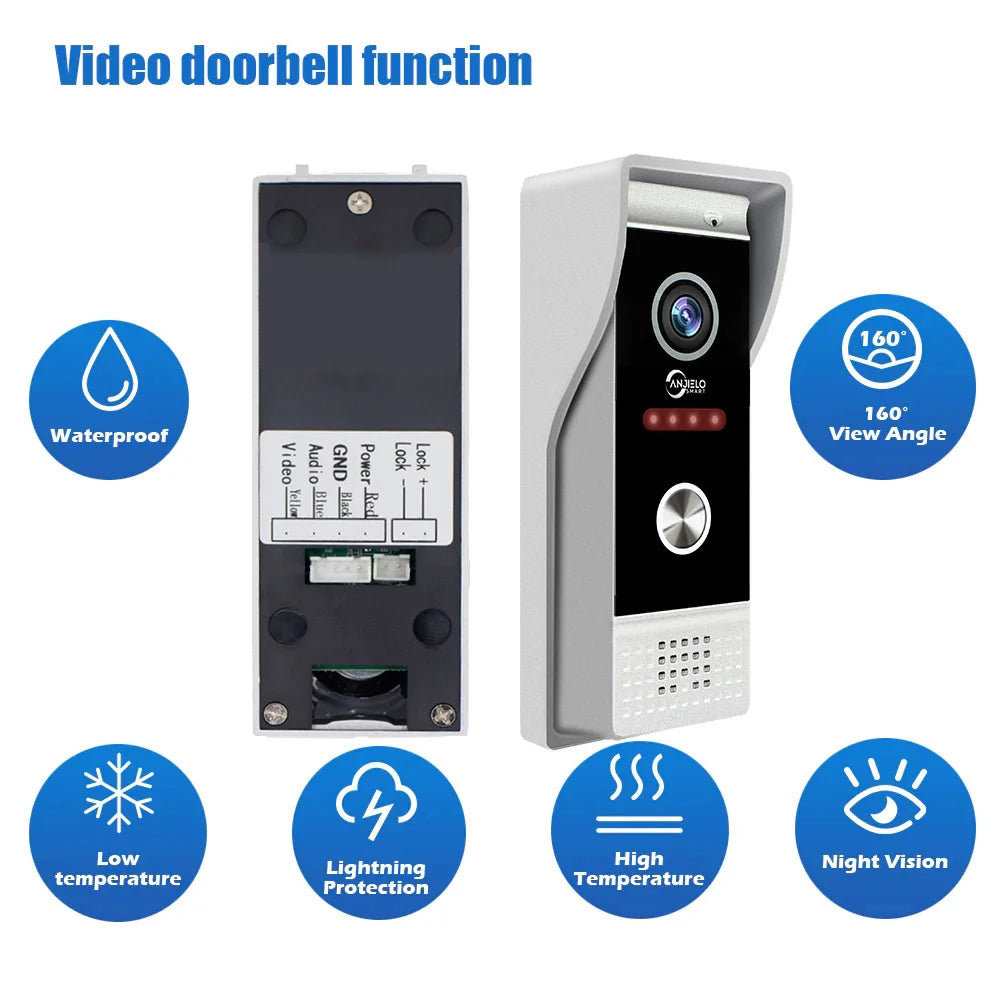 10 Inch 7 Tuya Smart 1080P Doorbell Video Intercom for Home With RFIC Card Full Touch Monitor 160° Wired Camera 인터폰