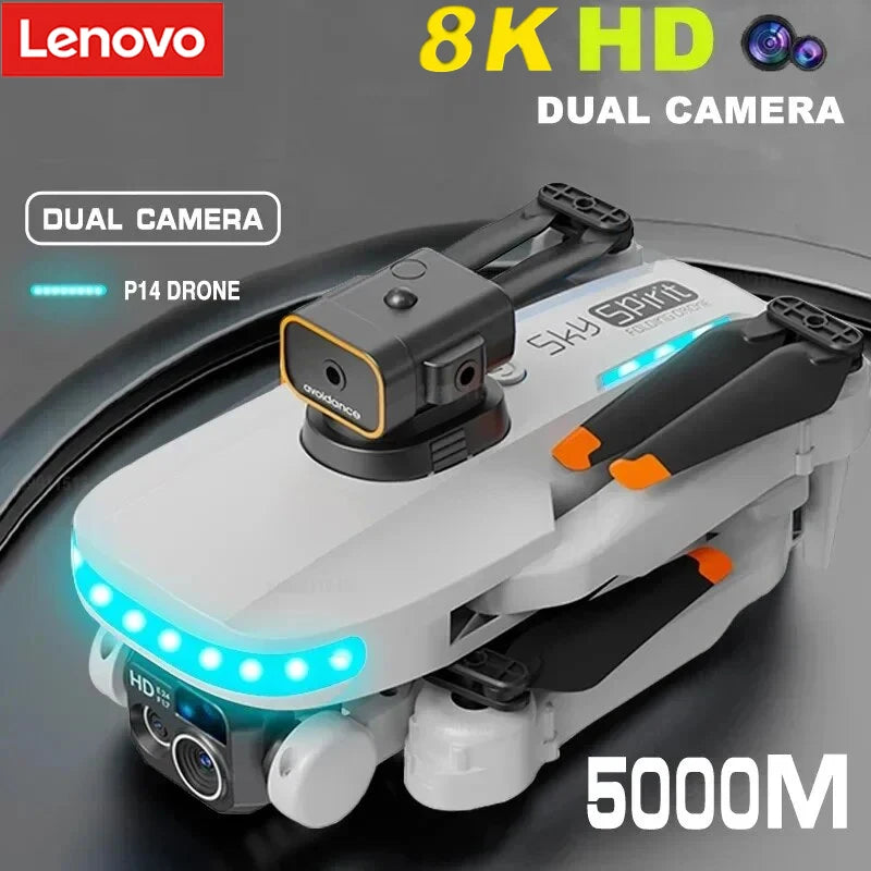 Lenovo New P14 Drone Profesional 8K HD Camera Obstacle Avoidance Aerial Photography Optical Flow Foldable Quadcopter Gifts Toys