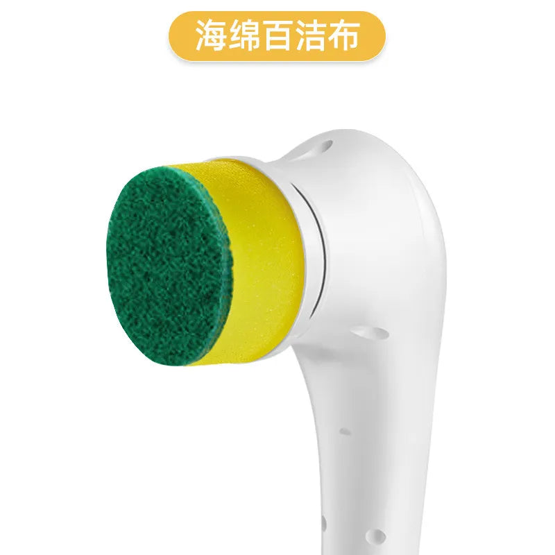 Accessories - Electric Cleaning Brush Head Wire Ball Sponge Head Cleaning Cloth Head Brush Head 5 In 1 Clean Brush Head Parts