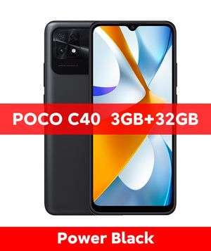New Global Version POCO C40 3GB 32GB / 4GB 64GB Smartphone 6000mAh battery 6.71”Display JLQ JR510 Octa-core CPU 13MP main camera