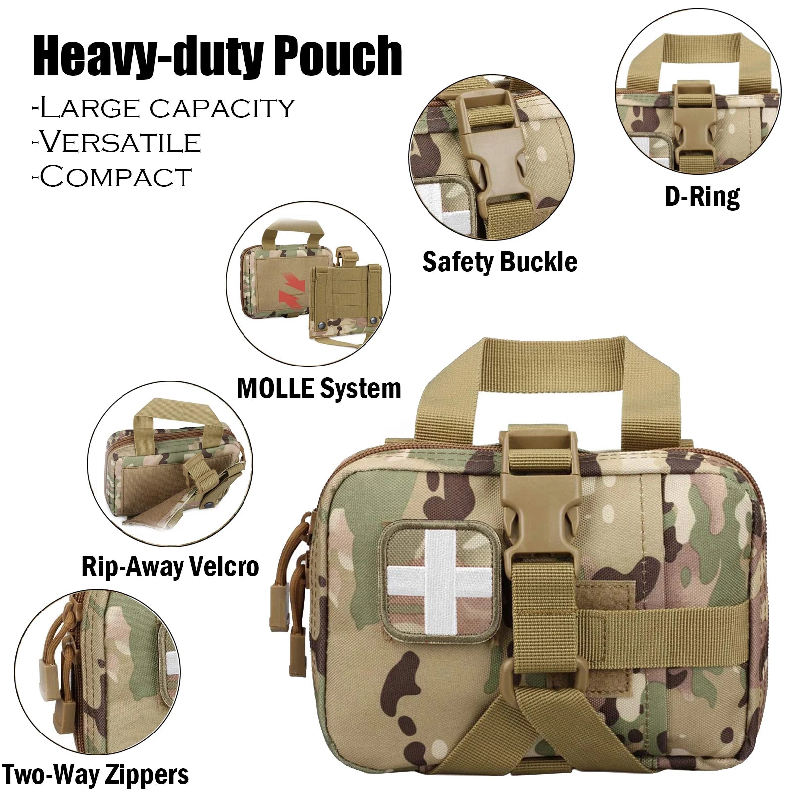 Sanke Rescue Tactical Molle Medical EDC Pouch Emergency Bandage Tourniquet Scissors IFAK Pouch First Aid Kit Survival Military