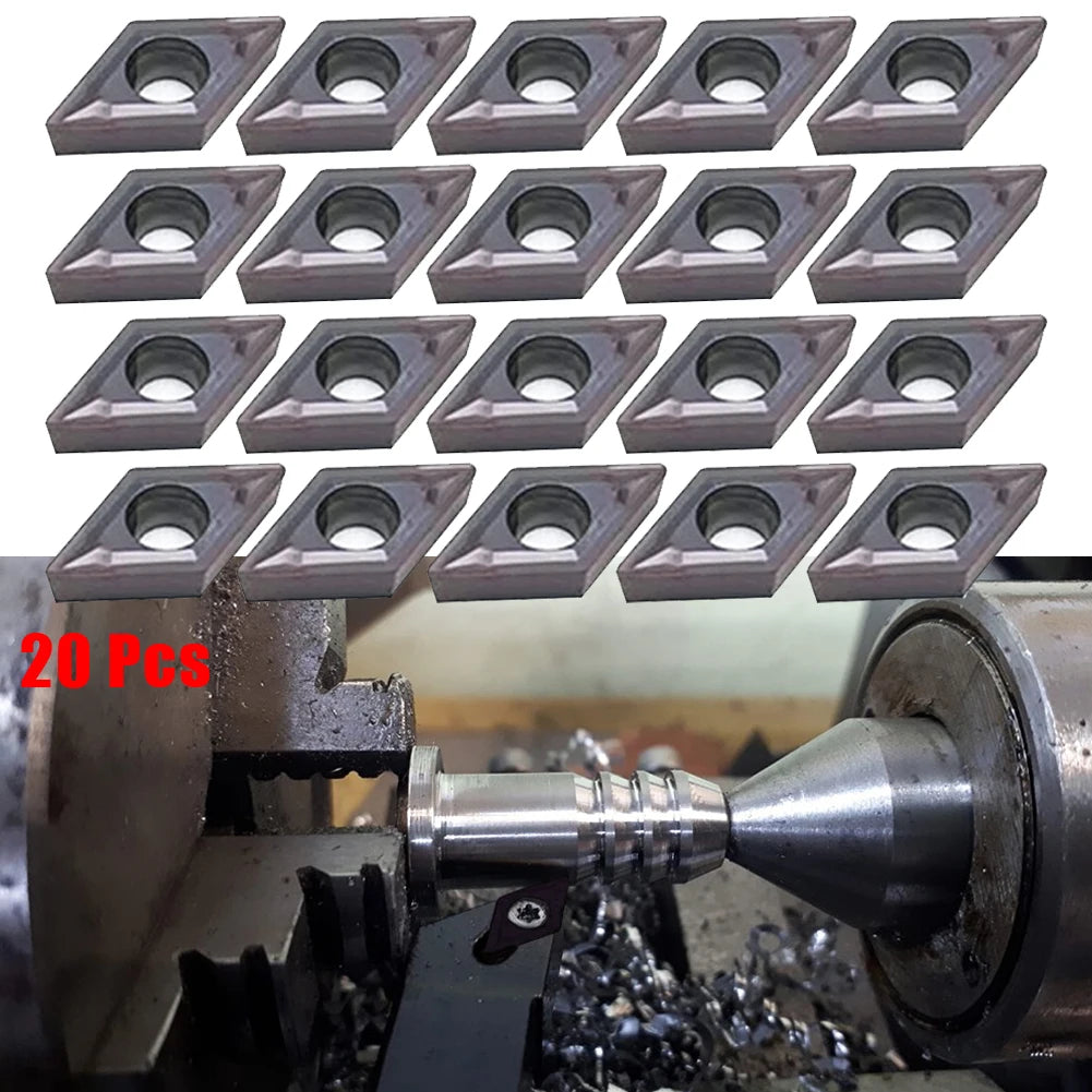 20pcs DCMT070204 Carbide Inserts VP15TF Insert High Hardness Wear Sturdy For Lathe Turning Tool Holder Boring Bar
