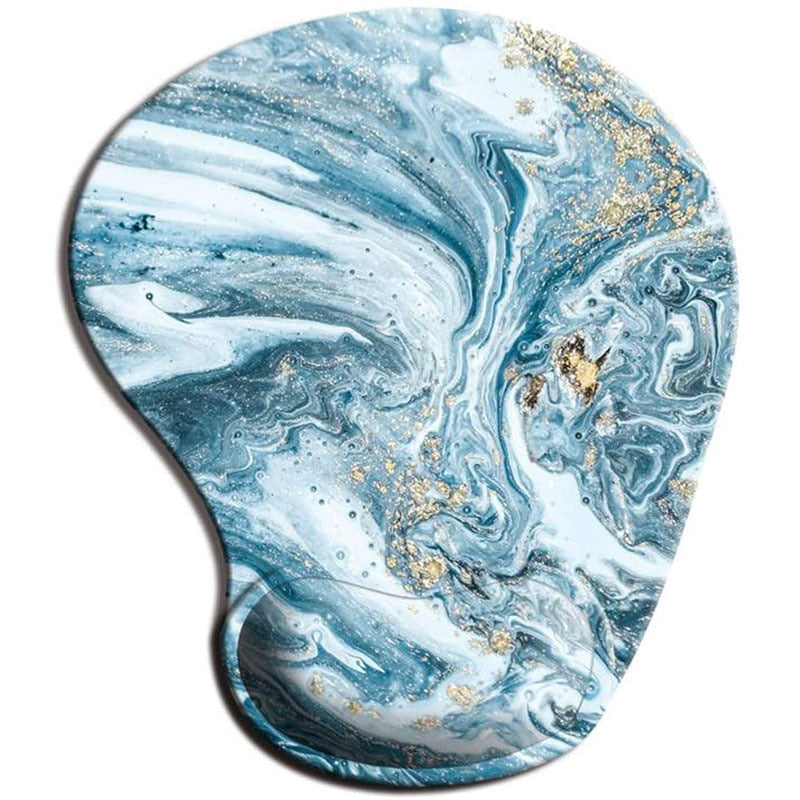 Marble Style Ergonomic Mouse Pad with Wrist Rest Non-Slip Rubber Pad Under Hand Office on The Table Hand Cushion Wrist Support