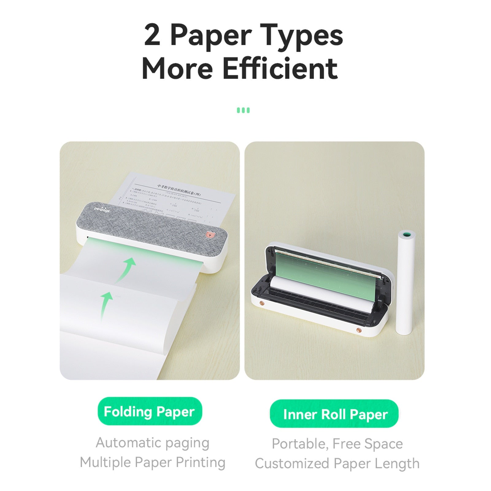 Peripage A4 Mini Portable Printer Thermal Wireless HD Bluetooth Printer For Mobile Ink-Less A4 Paper Mobile Phone Printer Office