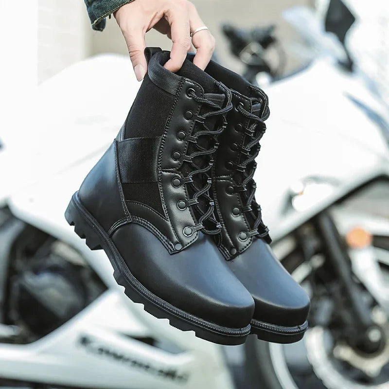 Motorcycle Boots for Men Black Martin Boots Off-road Motorbike Racing Shoes Riding Motorcyclist Equipment Breathable Shockproof