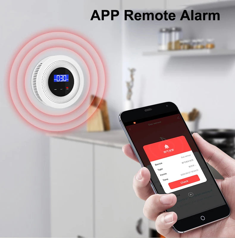 TAIBOAN Wireless WiFi Natural Gas Leakage Sensor TUYA Combustible Gas Leak Detector Home Kitchen Security Alarm Smart Life APP
