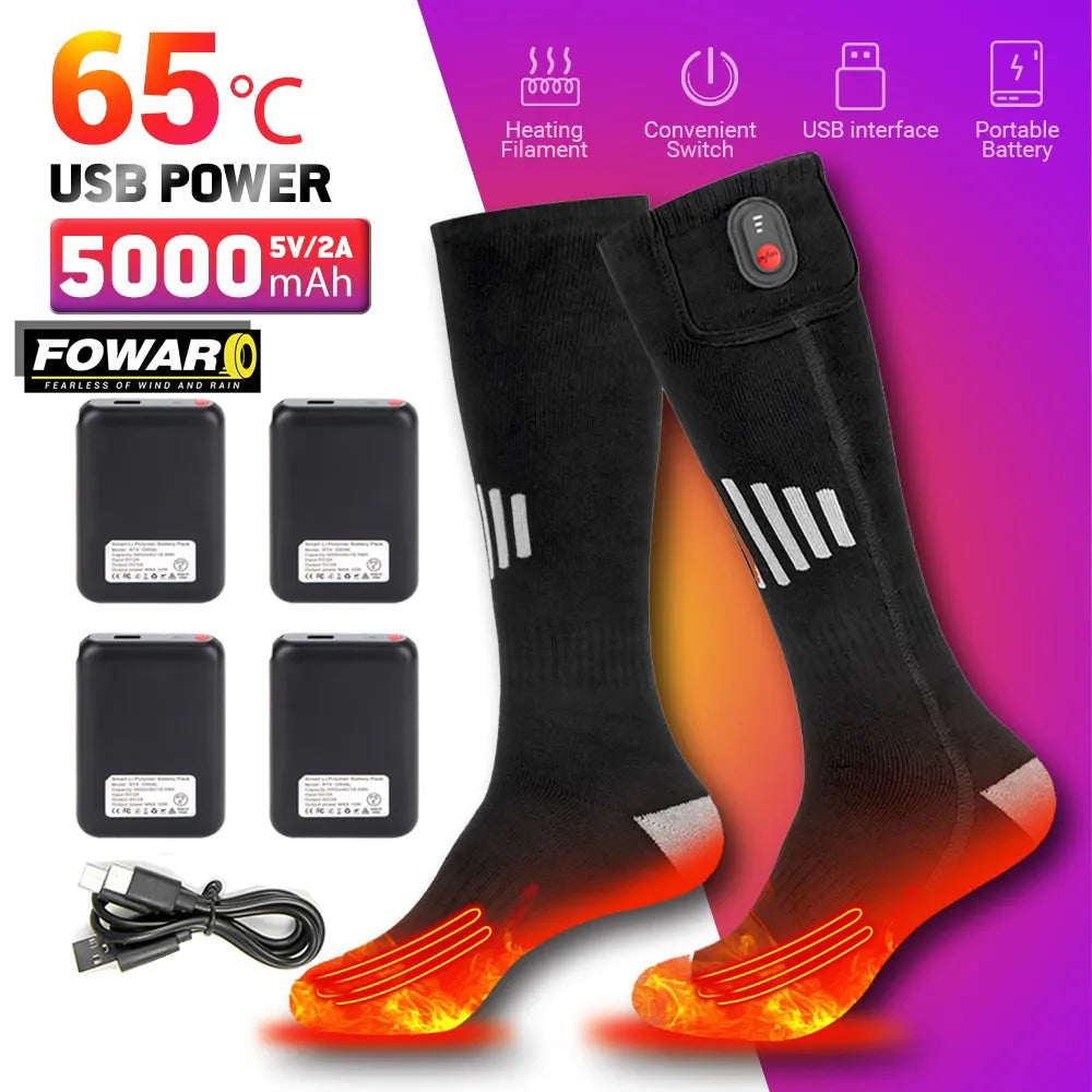 Men's Winter Heated Socks Thermal Women's Heating Foot Warmer Temperature Control Electric Heating Foot Warmer Electric Sock