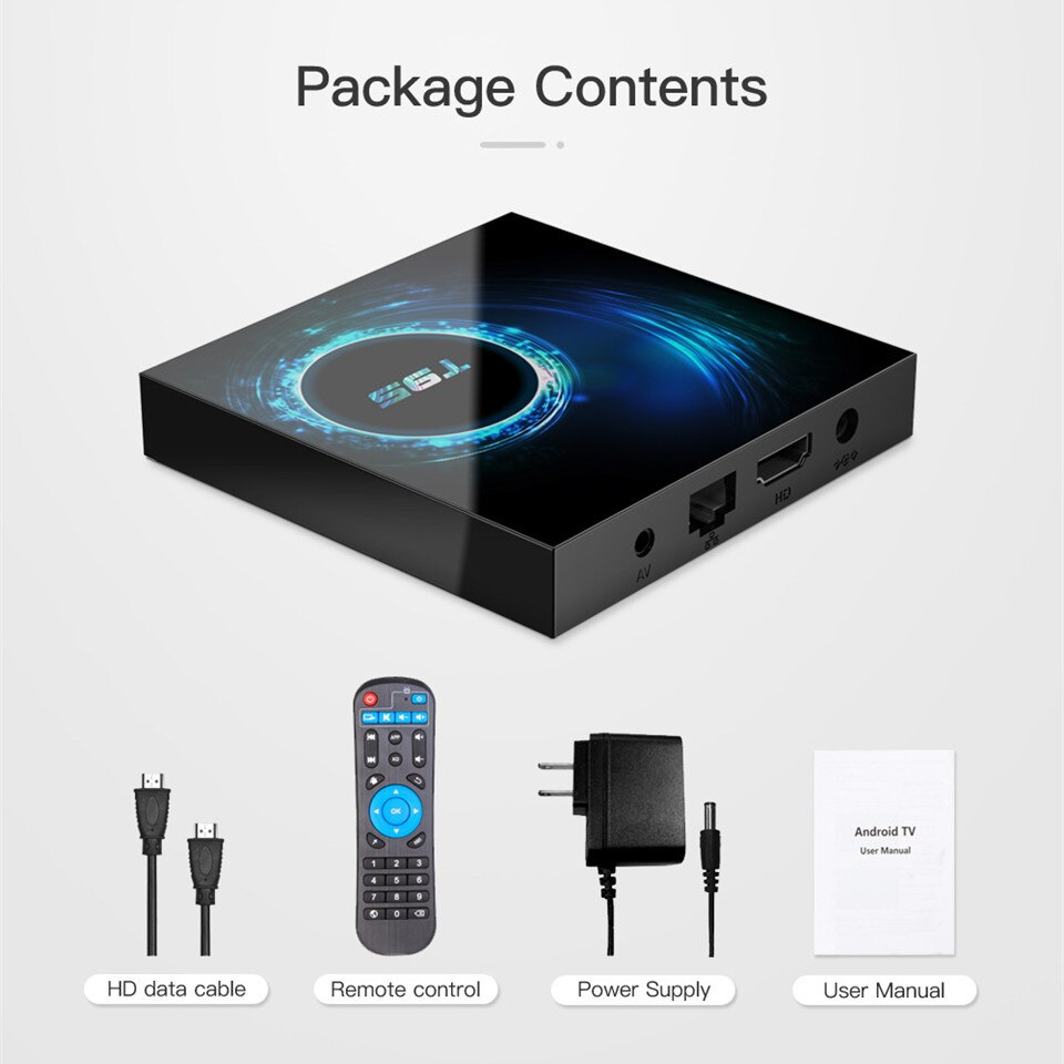 YLW T95 Smart TV Box Android 10.0 Dual Wifi 3D Voice 4G 16g 32gb 64gb 4k Quad Core Set Top Box Media Player