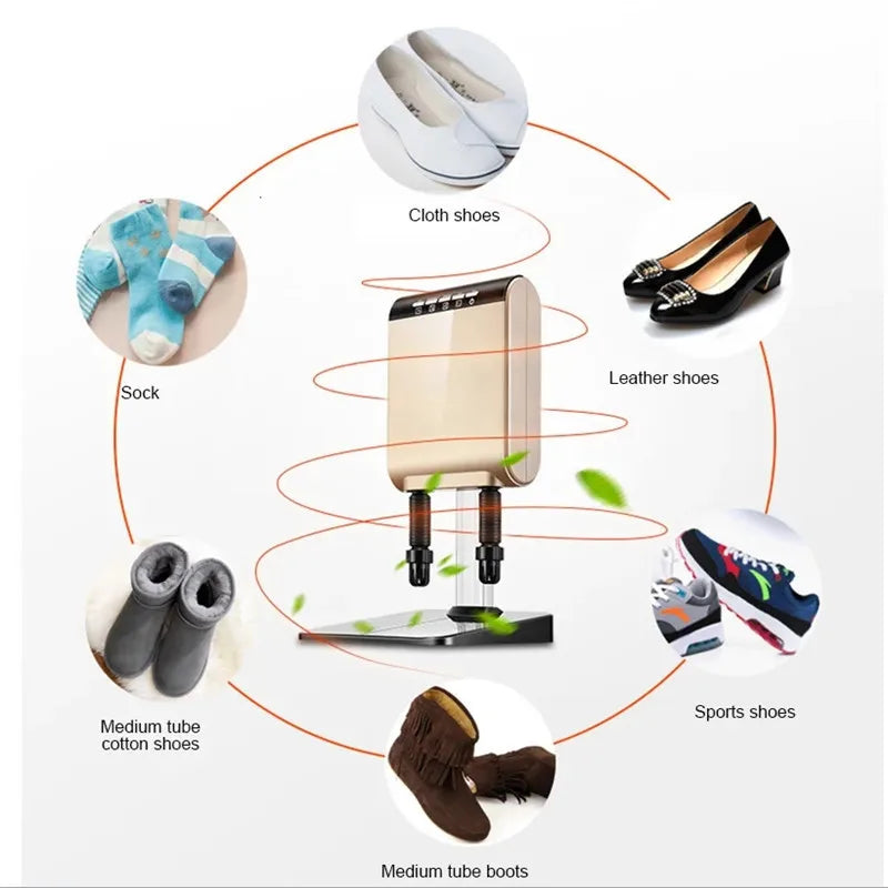 220V Smart UV Shoe Dryers Electric Sterilization Anion Ozone Sanitiser Heater Deodorizer Device Quick Drying Shoes Sterilizer