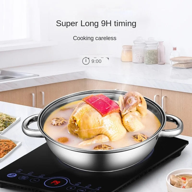 Induction Cooker High-power Touch Buttons Six Cooking Functions Durable Panel Eight-speed Firepower Timing Function Cooking Unit