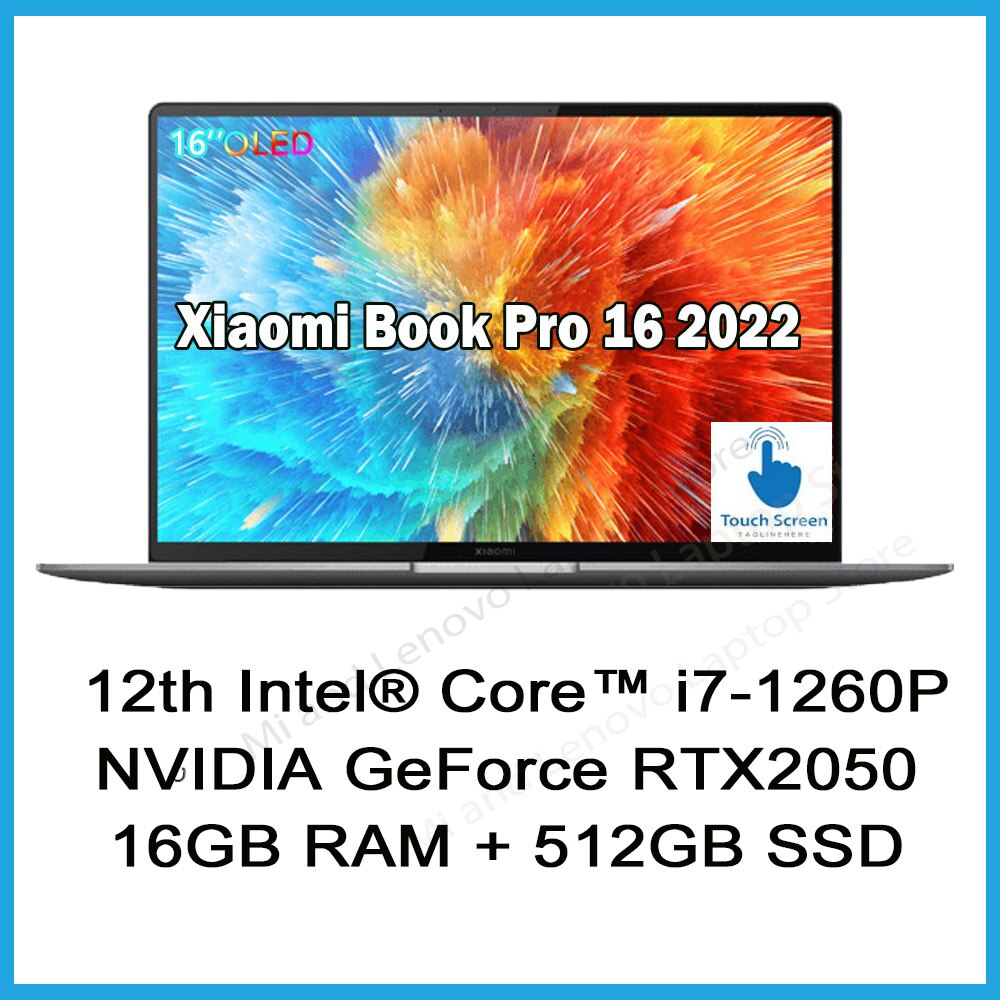 Xiaomi Book Pro 16 Laptop 2022 i5-1240P/i7-1260P RTX 2050 16GB/32GB RAM 512G/1TB SSD 16Inch 4K OLED Touch Screen Mi Notebook PC