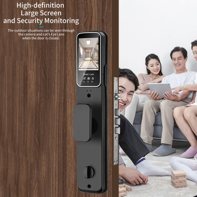 3D Face Smart Door Lock Security Camera Monitor Intelligent Fingerprint Password Biometric Electronic Key Unlock Usmart Go