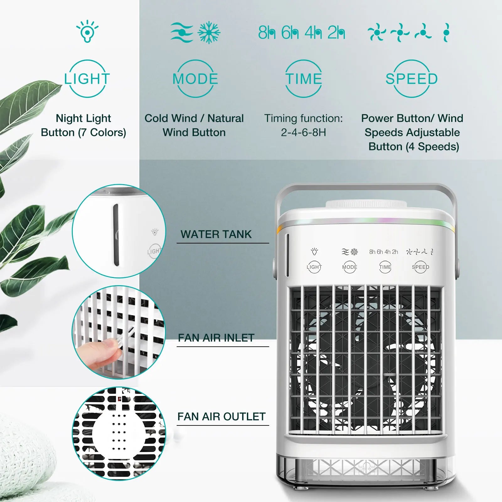 Portable Cold Air Conditioner Evaporative Air Cooler Mini Usb Table Fan Desktop Air Conditioning Fan Humidifier for Home Room
