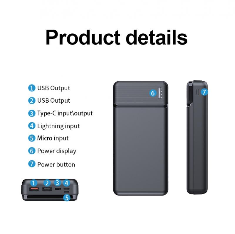 Portable Power Bank 30000mAh Powerbank 20000mAh Batterie Externe Large Capacity 22.5W Super Fast Charging Power Banks for iPhone