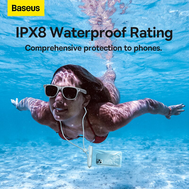 Baseus IPX8 Waterproof Phone Bag Case For IPhone 13 12 Samsung Xiaomi Universal Swimming Underwater Diving Phone Pouch Bag Case