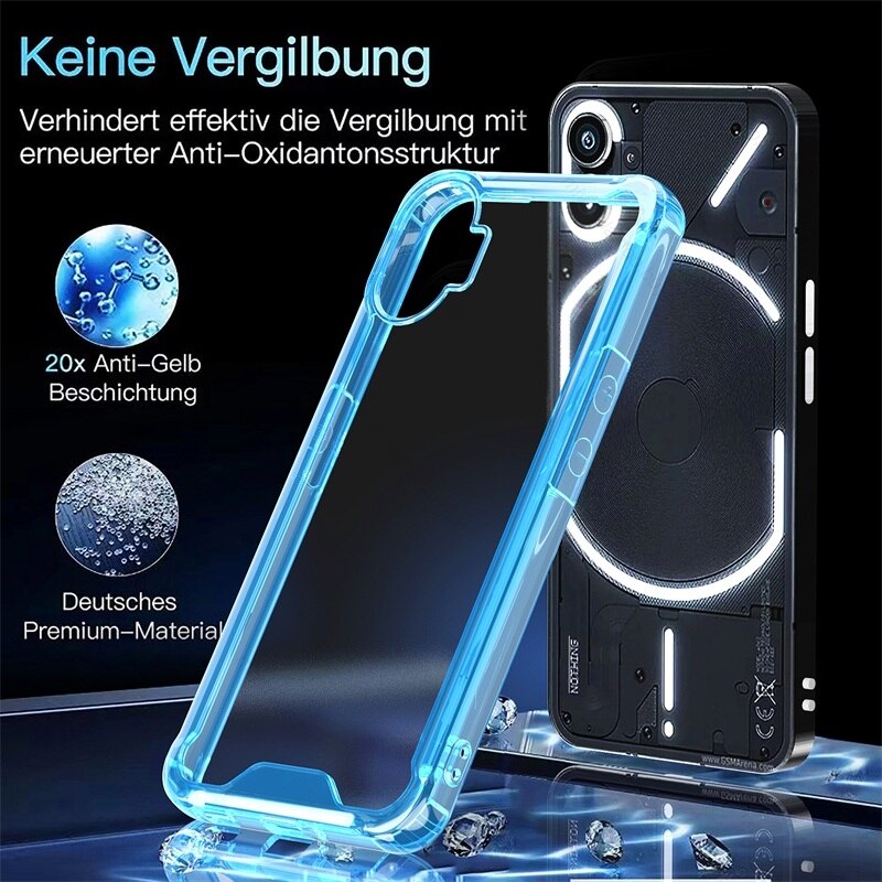 No Thing Phone 1 Case Clear Acrylic Shockproof Armor Coque For Nothing Phone 1 5G 2022 A063 6.55" TPU Soft Frame Protect Fundas