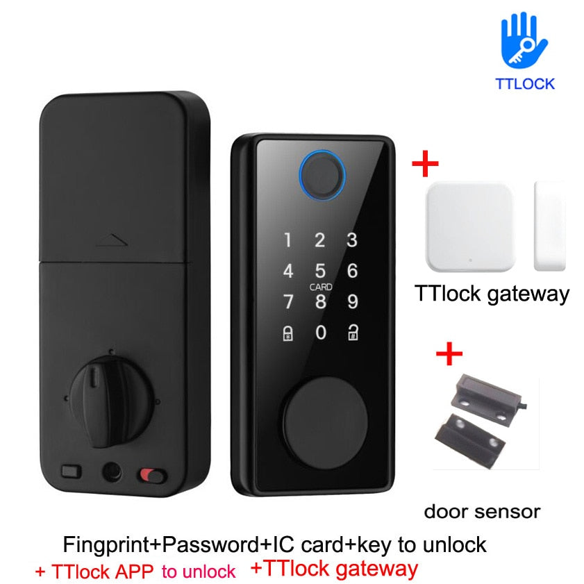 Smart Deadbolt Locks of Tuya Bluetooth App Biometric Fingerprint Password Keyless Entry Front Door Lock