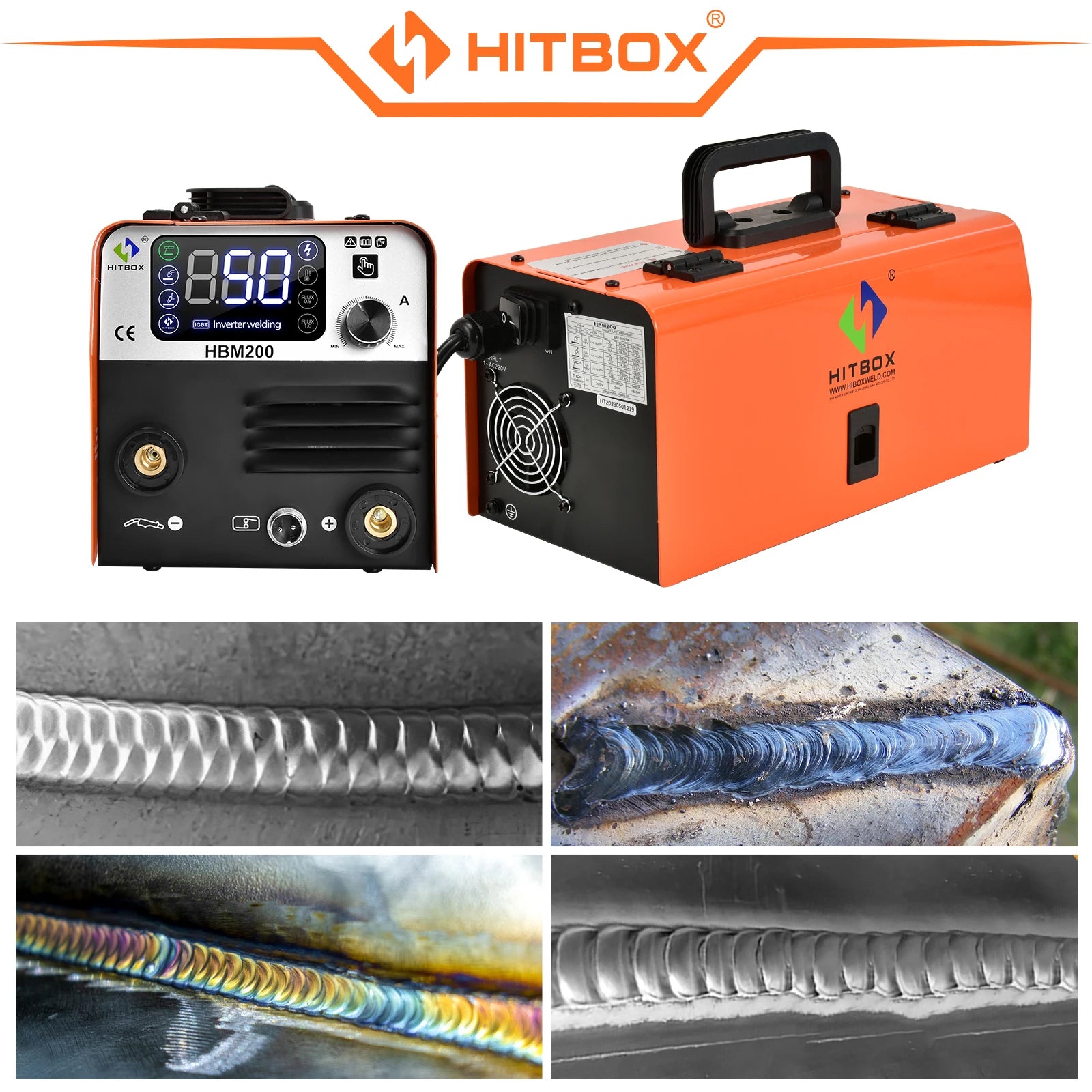 HITBOX 3 in1 HBM200 MIG Semi-automatic Welding Machine without Gas Inverter MMA Arc MIG TIG Welder Synergy сварочный полуавтомат