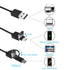 1/2PCS Endoscope 5.5mm Hardwired USB Android Endoscope Camera Mini Lens 3in1 TYPE-C Micro USB Waterproof Car Inspection