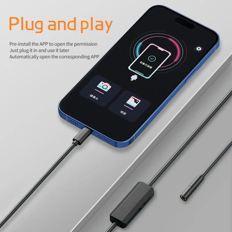 Pipe Endoscope 480P/1080P/1200P 5.5mm/8mm Camera Suitable For Android Apple Mobile Phone Computer Inspection Pipe Car Endoscope