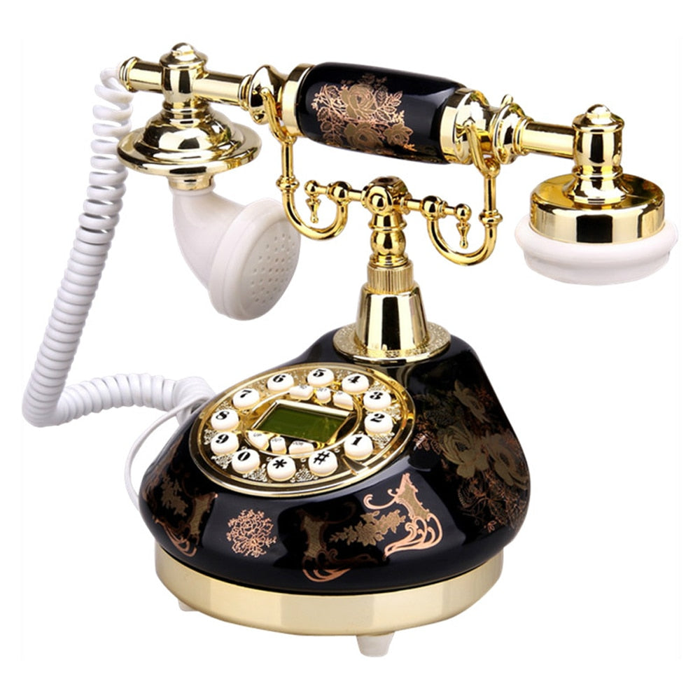 White Antique Telephone Corded Landline Home Phones Vintage Classic Ceramic Home Telephone Antique Home Office Art Shops Gift