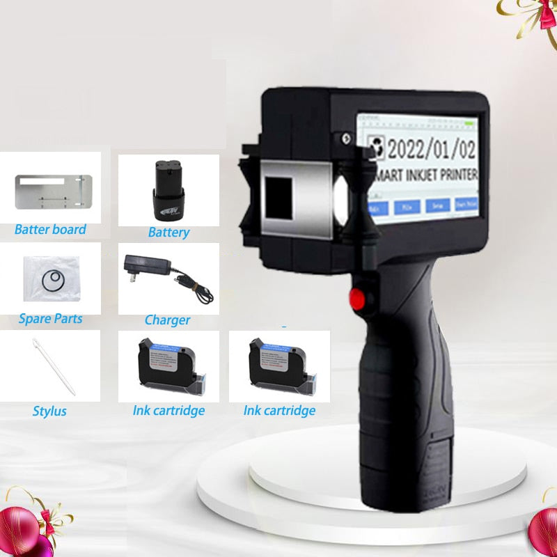 English Half Inch 12.7mm Handheld Coding Machine Production Date Bottle Cap Logo Label Packaging Small Inkjet Printer Portable